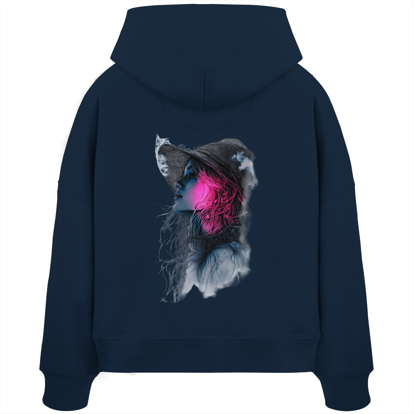 Frau nur Rücken Druck - Womens Organic Boxcut Hoodie