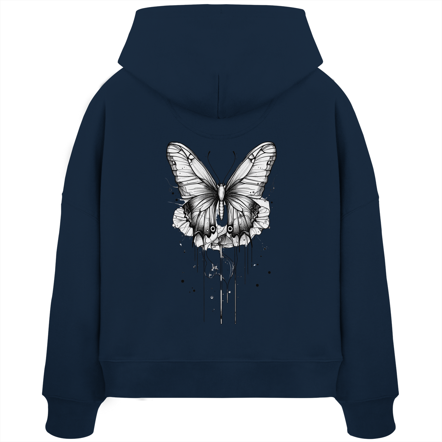 Schmetterlings Träume nur Rücken Druck - Womens Organic Boxcut Hoodie
