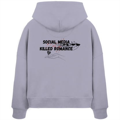 Social Media Killed Romance - Womens Organic Boxcut Hoodie
