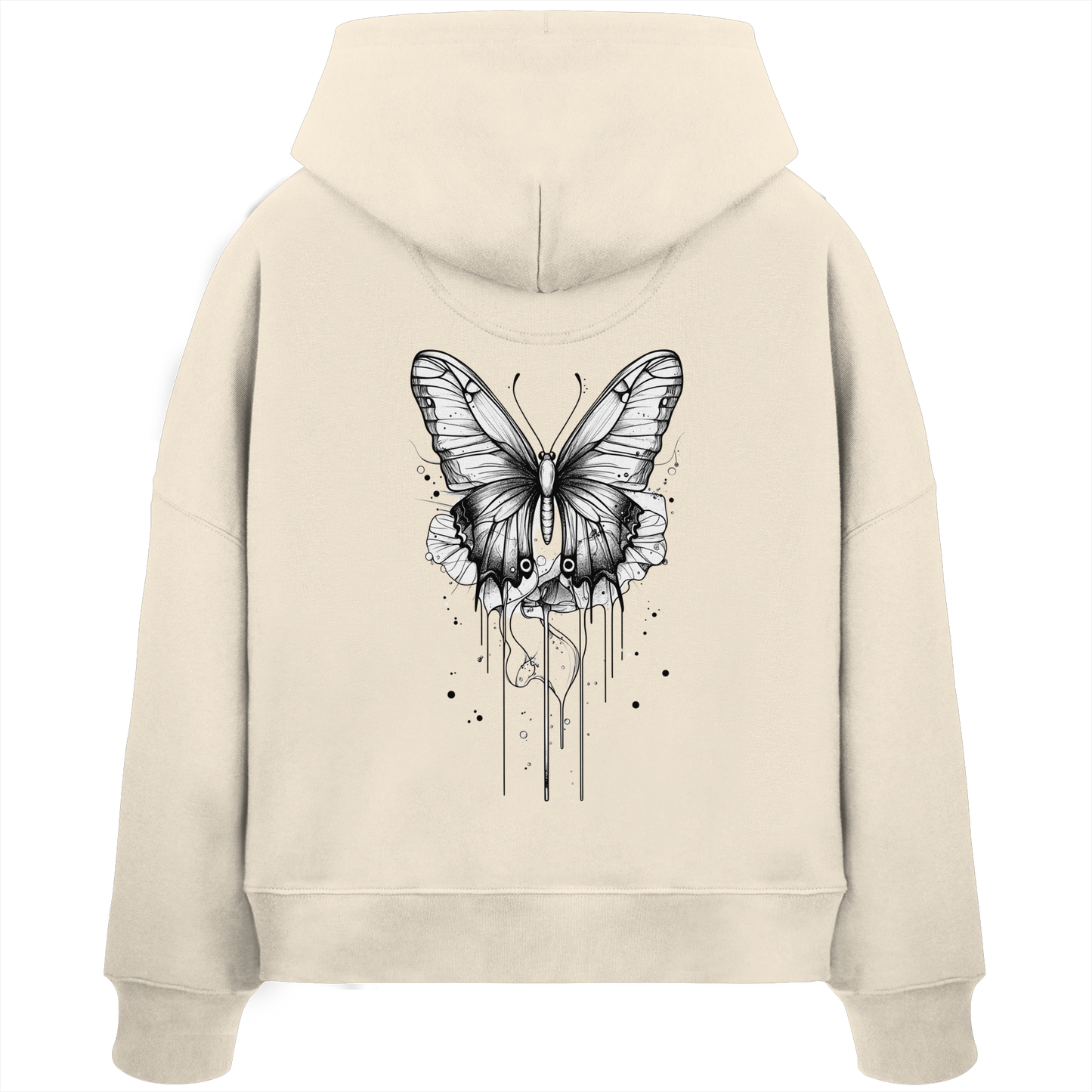 Schmetterlings Träume nur Rücken Druck - Womens Organic Boxcut Hoodie