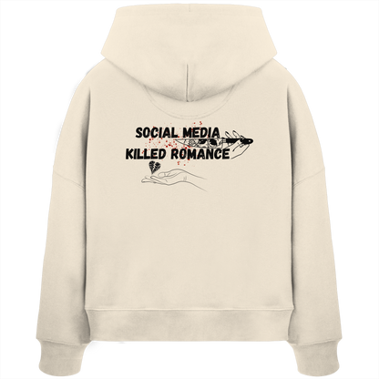 Social Media Killed Romance - Womens Organic Boxcut Hoodie