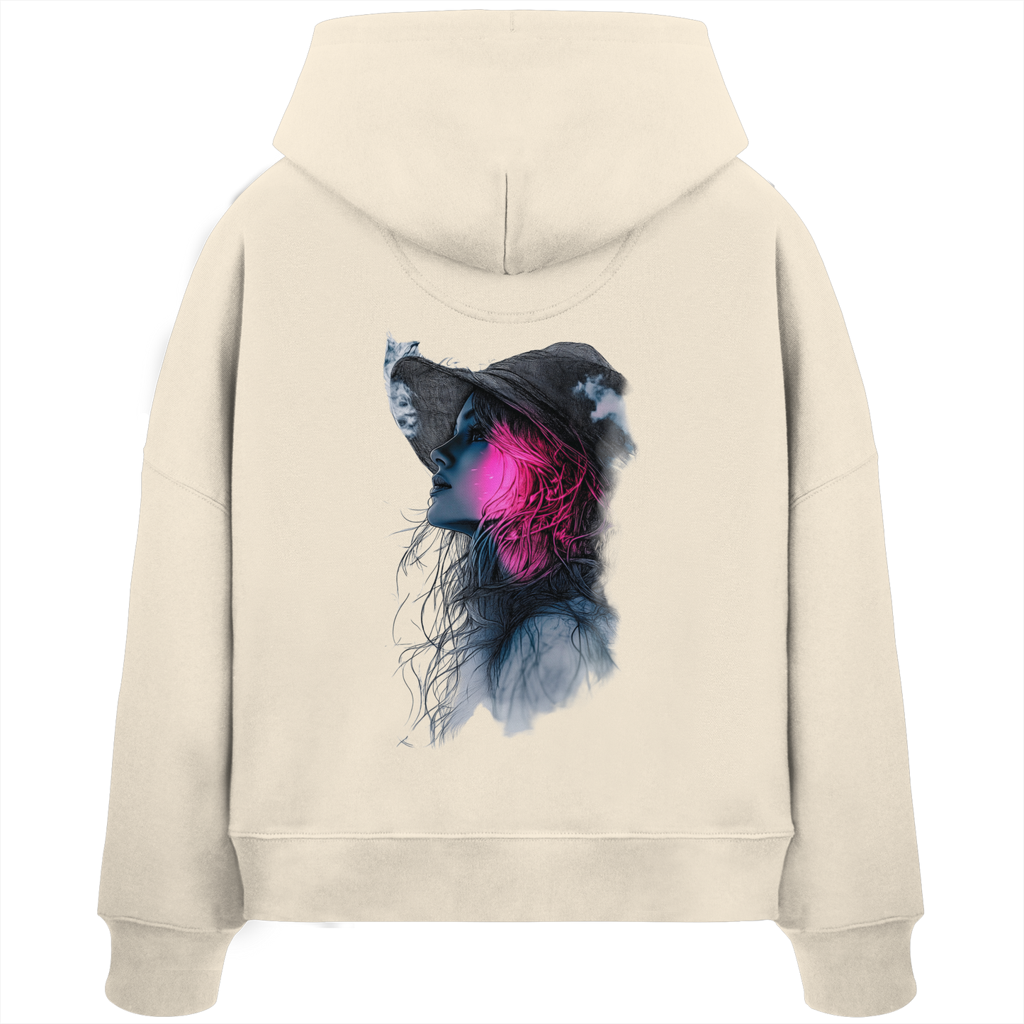 Frau nur Rücken Druck - Womens Organic Boxcut Hoodie