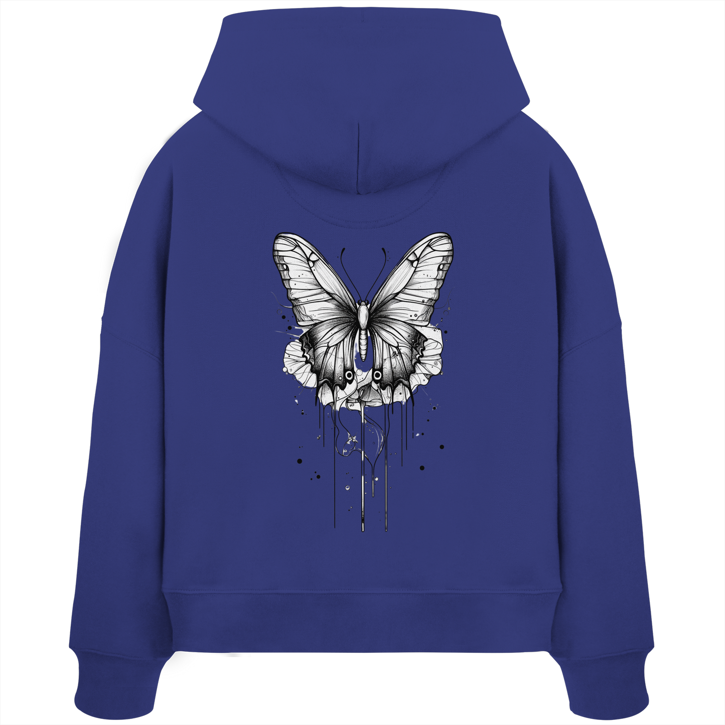 Schmetterlings Träume nur Rücken Druck - Womens Organic Boxcut Hoodie