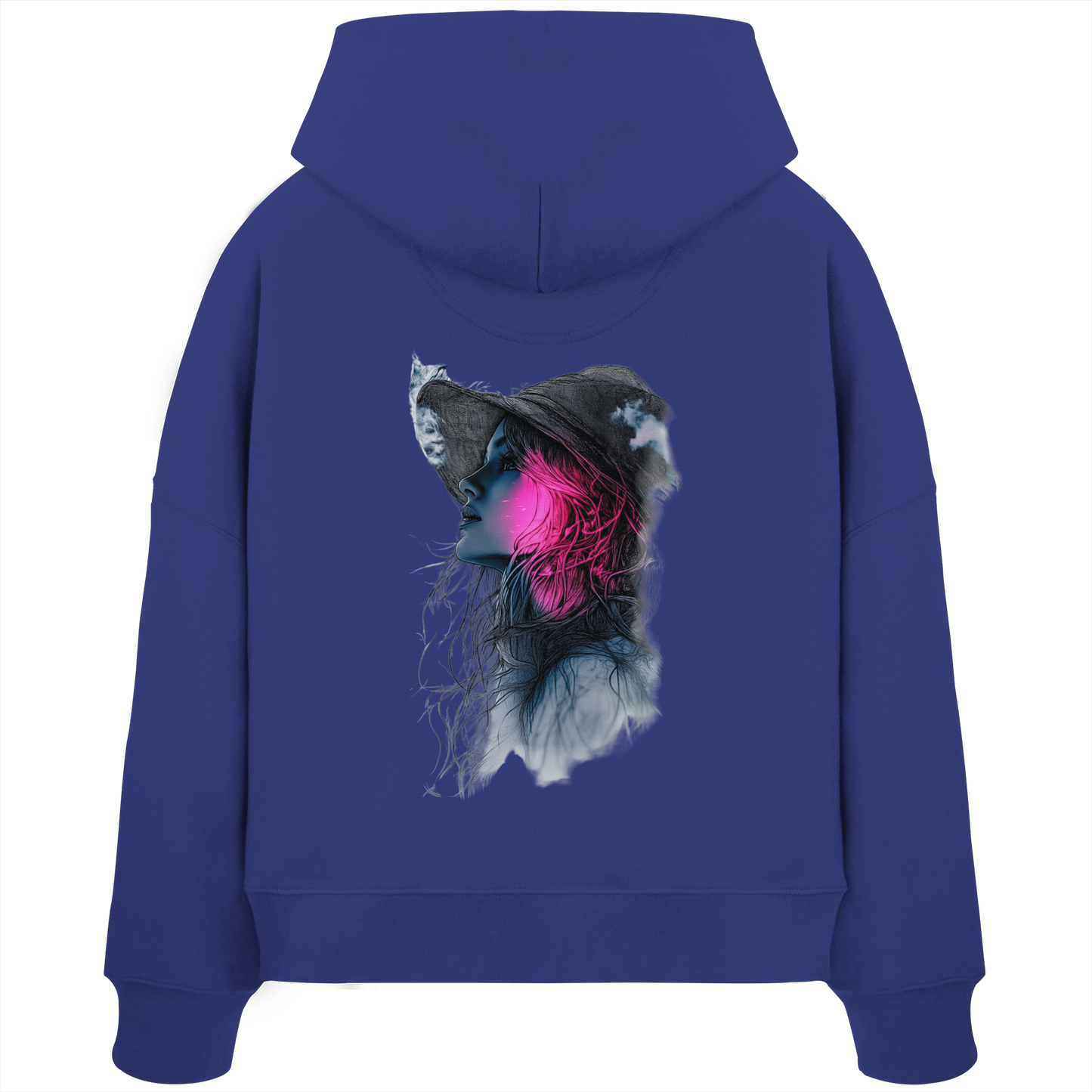 Frau nur Rücken Druck - Womens Organic Boxcut Hoodie