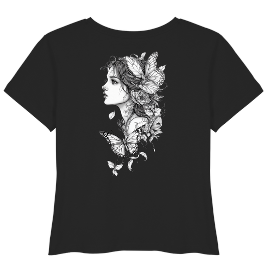 Schmetterlings Frau nur Rücken Druck - Womens Organic Lightweight T-Shirt