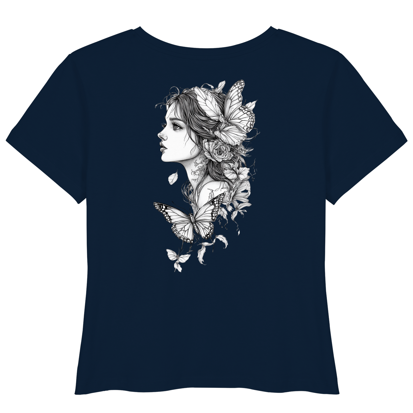 Schmetterlings Frau nur Rücken Druck - Womens Organic Lightweight T-Shirt
