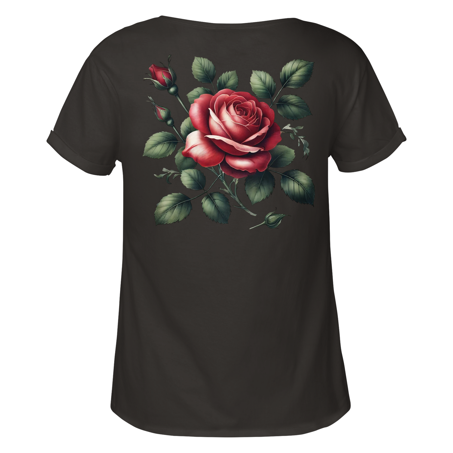 Broken Heart Black - Womens Roll-Up T-Shirt