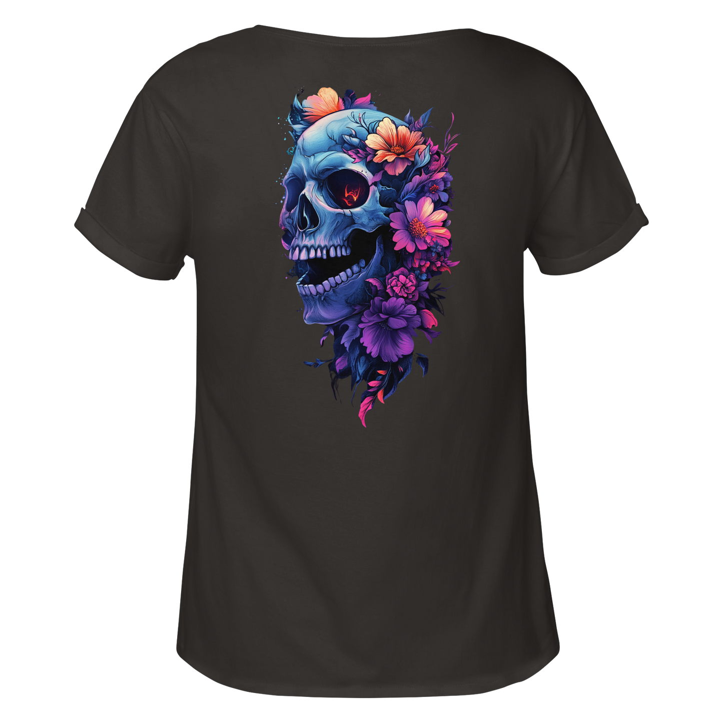 Totenkopfs Blüte  - Womens Roll-Up T-Shirt