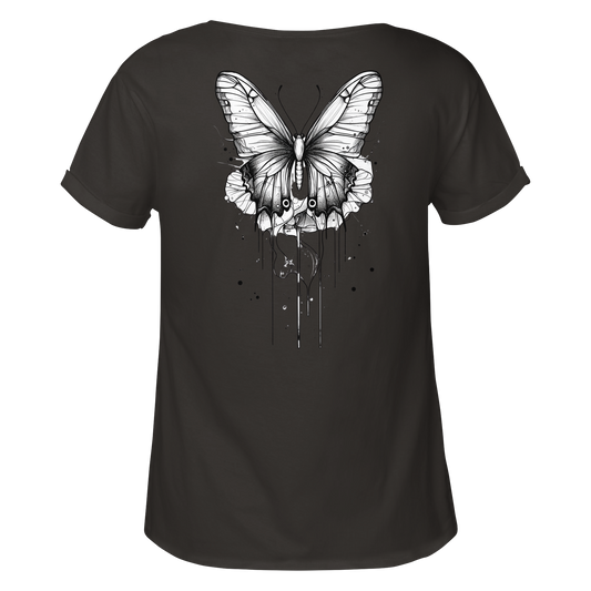 Schmetterlings träume (nur Rückseiten Druck) - Womens Roll-Up T-Shirt