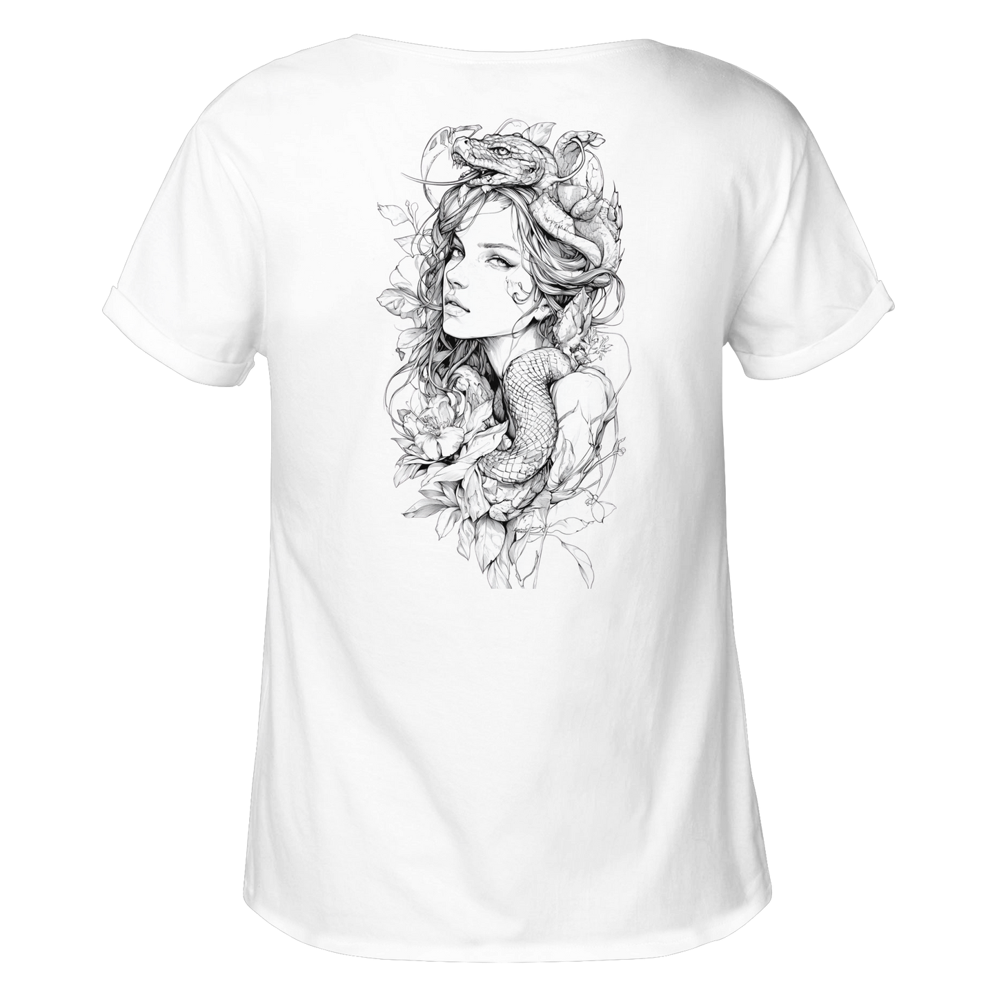 Schlangenkönigin  - Womens Roll-Up T-Shirt