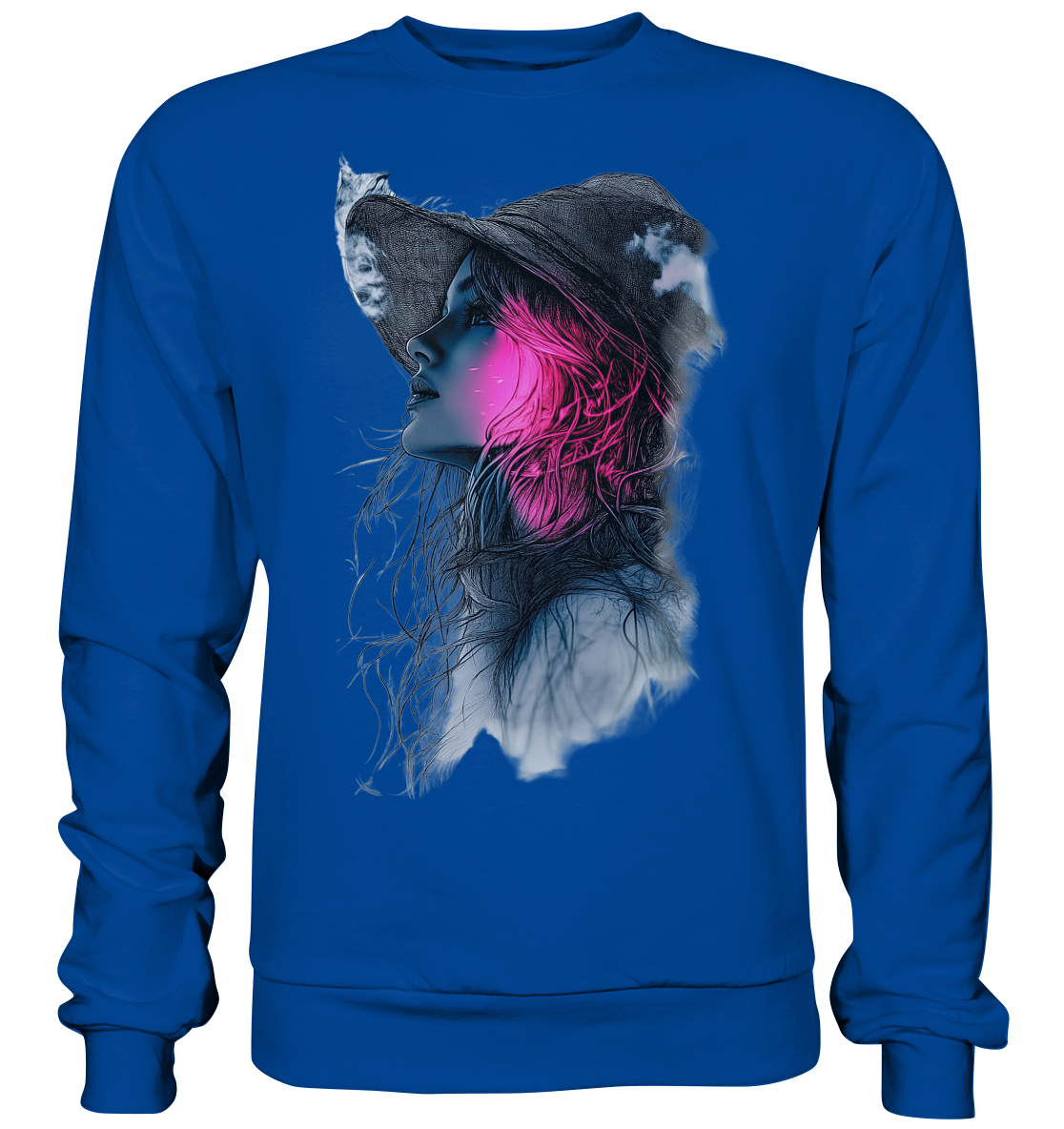 Frau (Vorderseiten Druck) - Basic Sweatshirt