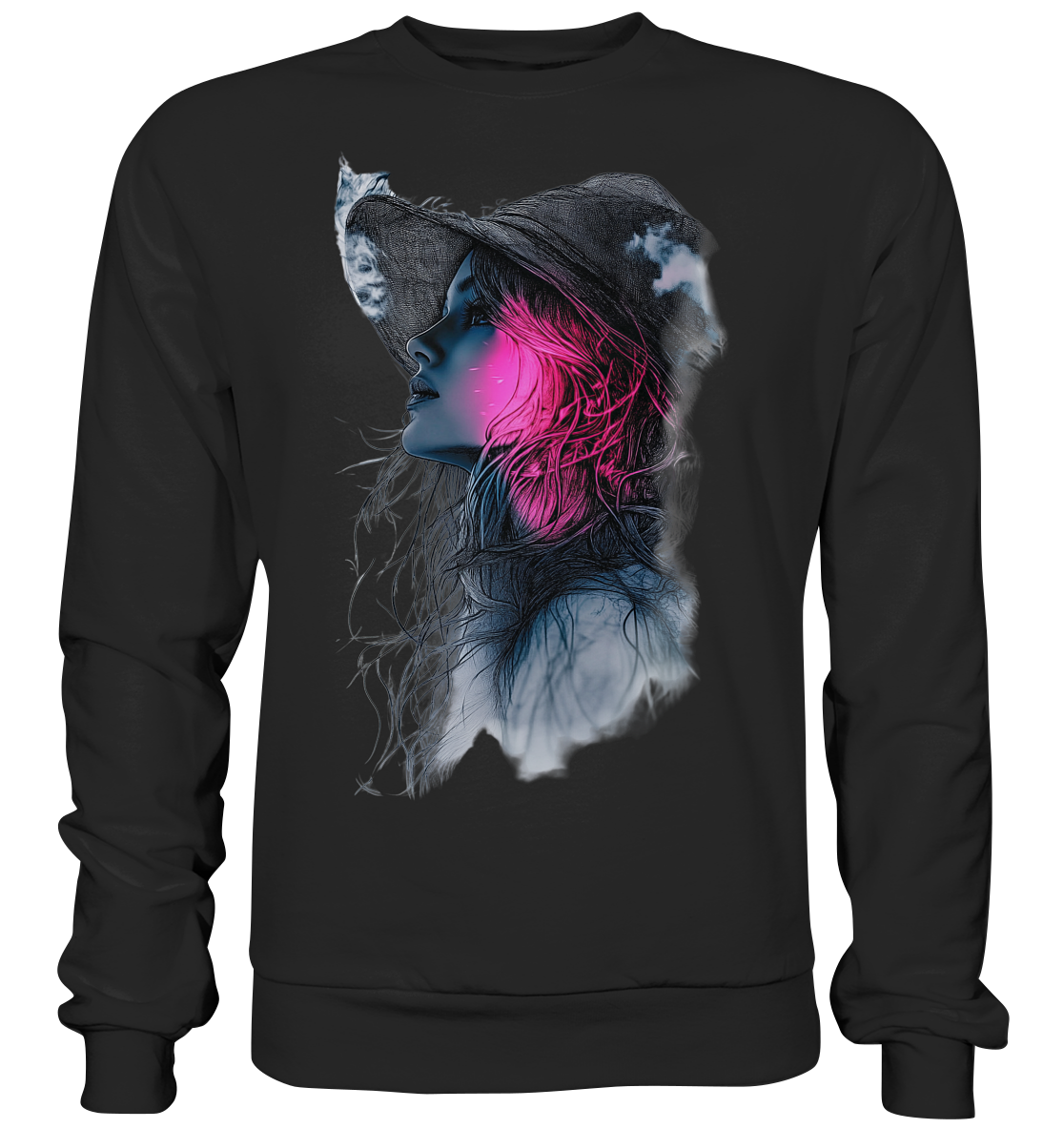 Frau (Vorderseiten Druck) - Basic Sweatshirt