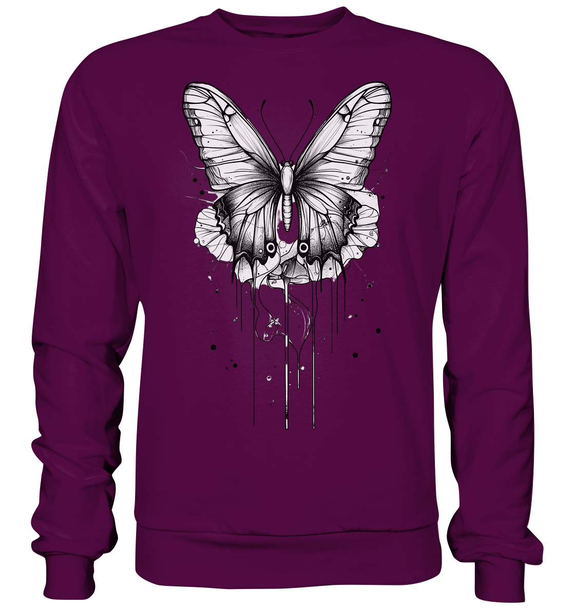 Schmetterlings Träume (nur Vorderseite Druck) - Basic Sweatshirt