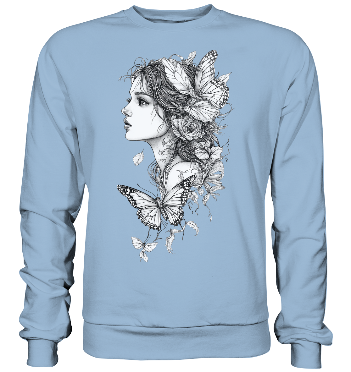 Schmetterlings Frau nur Vorderseiten Druck - Basic Sweatshirt