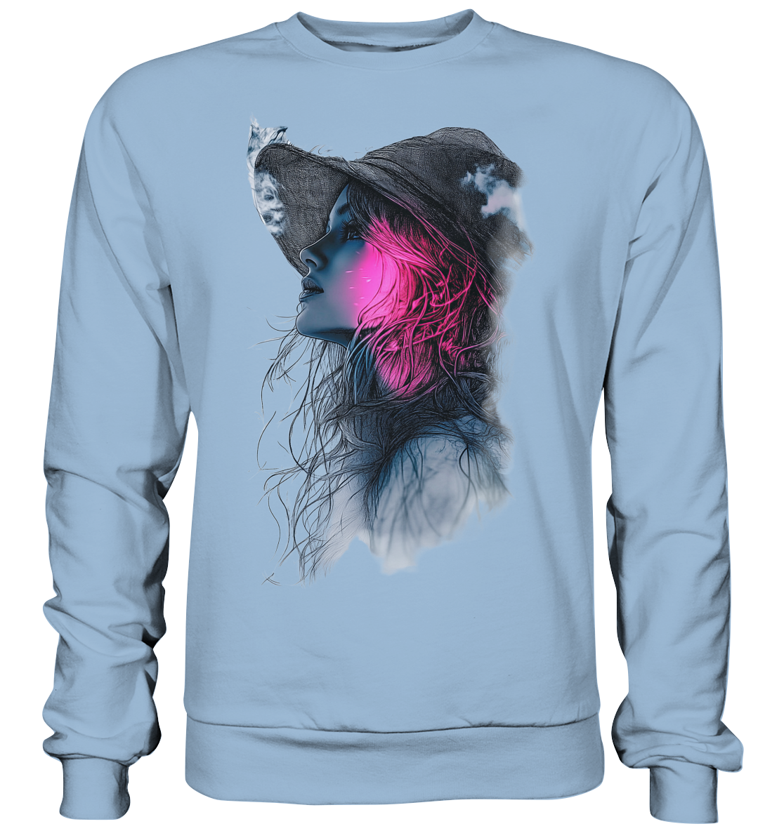 Frau (Vorderseiten Druck) - Basic Sweatshirt