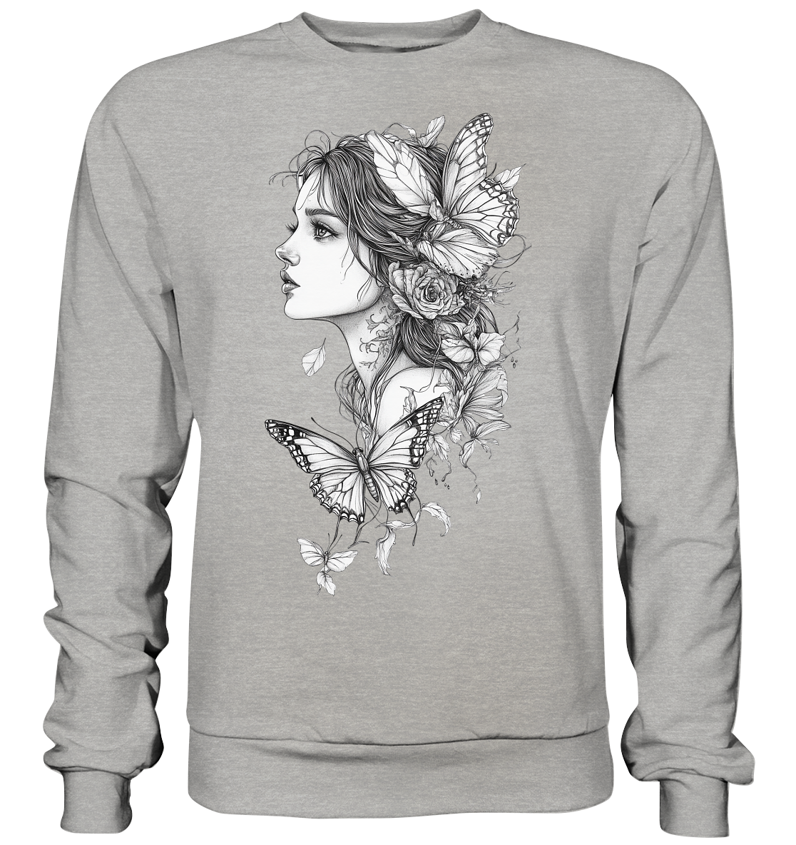 Schmetterlings Frau nur Vorderseiten Druck - Basic Sweatshirt