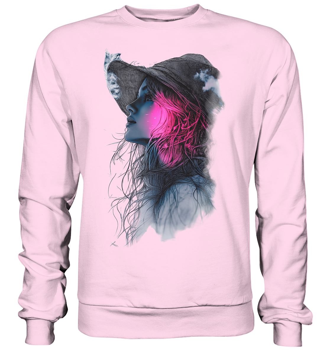 Frau (Vorderseiten Druck) - Basic Sweatshirt