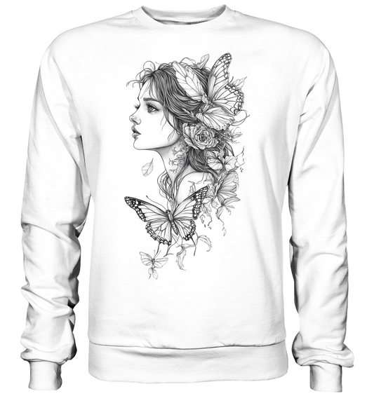 Schmetterlings Frau nur Vorderseiten Druck - Basic Sweatshirt