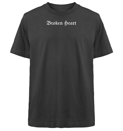Broken Heart Black - Heavy Oversized Organic Shirt