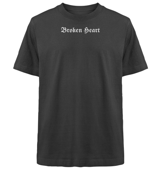 Broken Heart Black - Heavy Oversized Organic Shirt