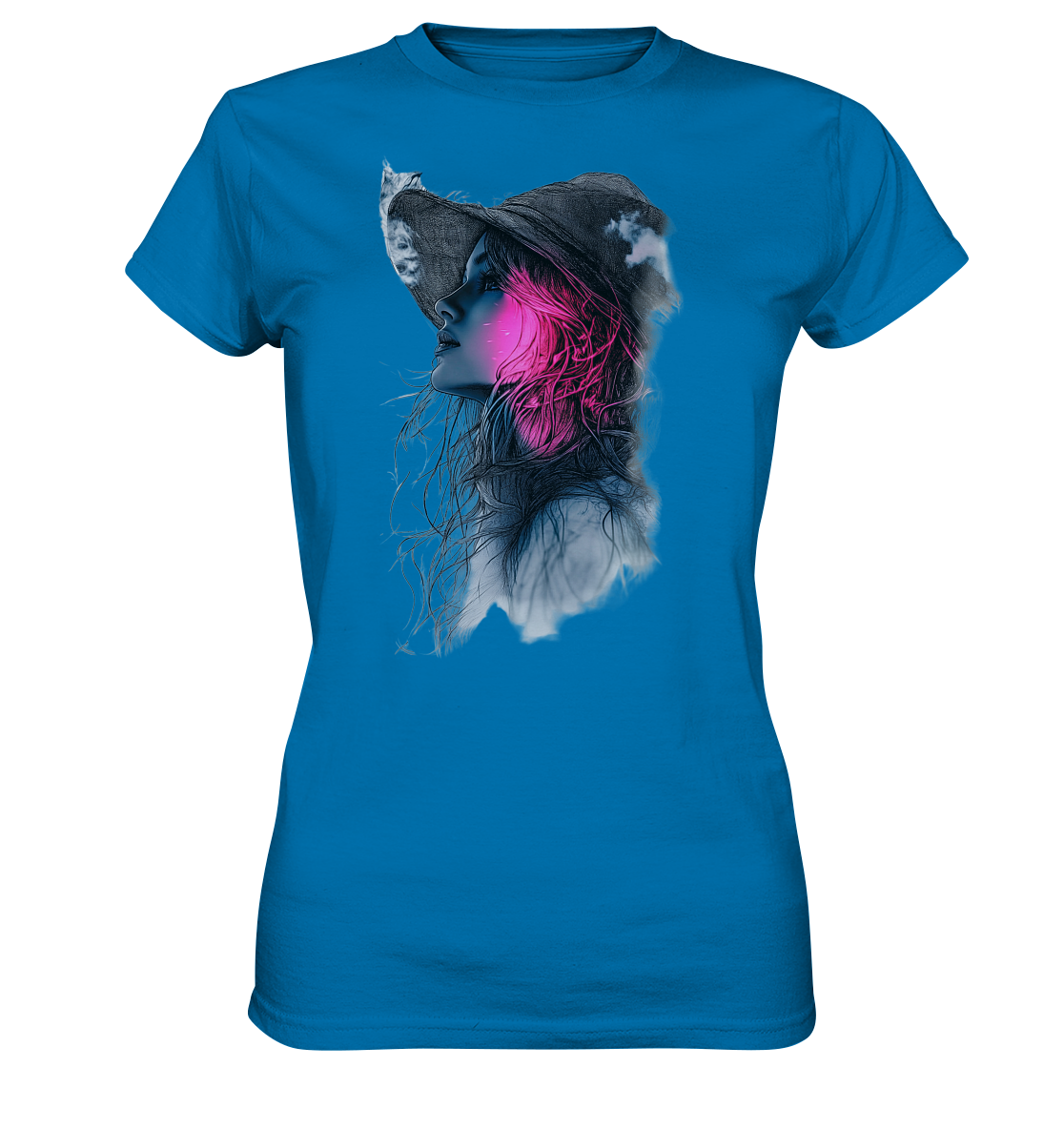 Frau (Vorderseiten Druck) - Ladies Premium Shirt