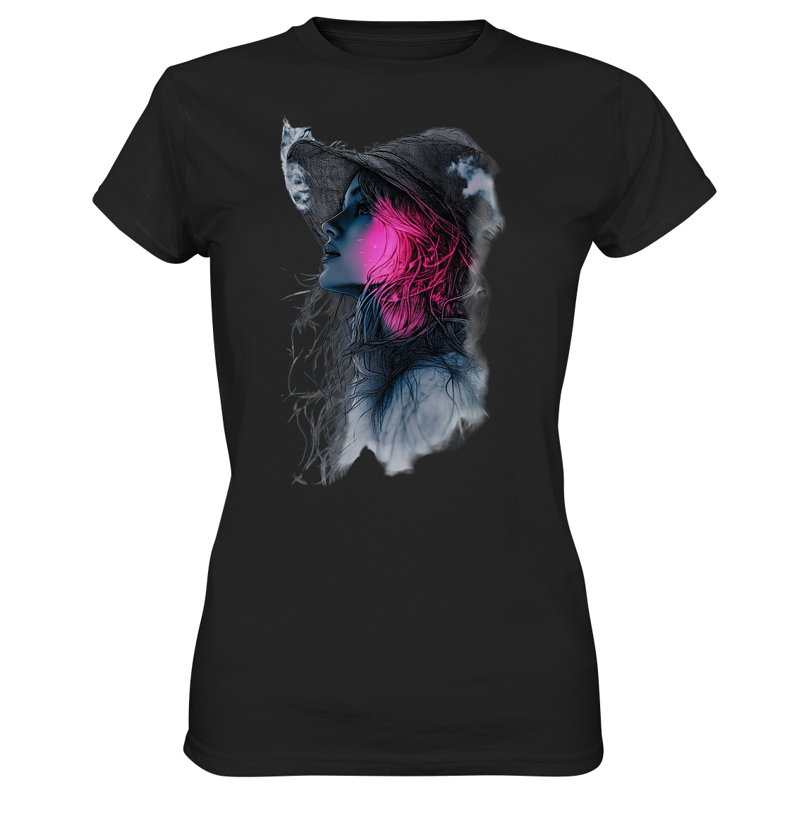 Frau (Vorderseiten Druck) - Ladies Premium Shirt