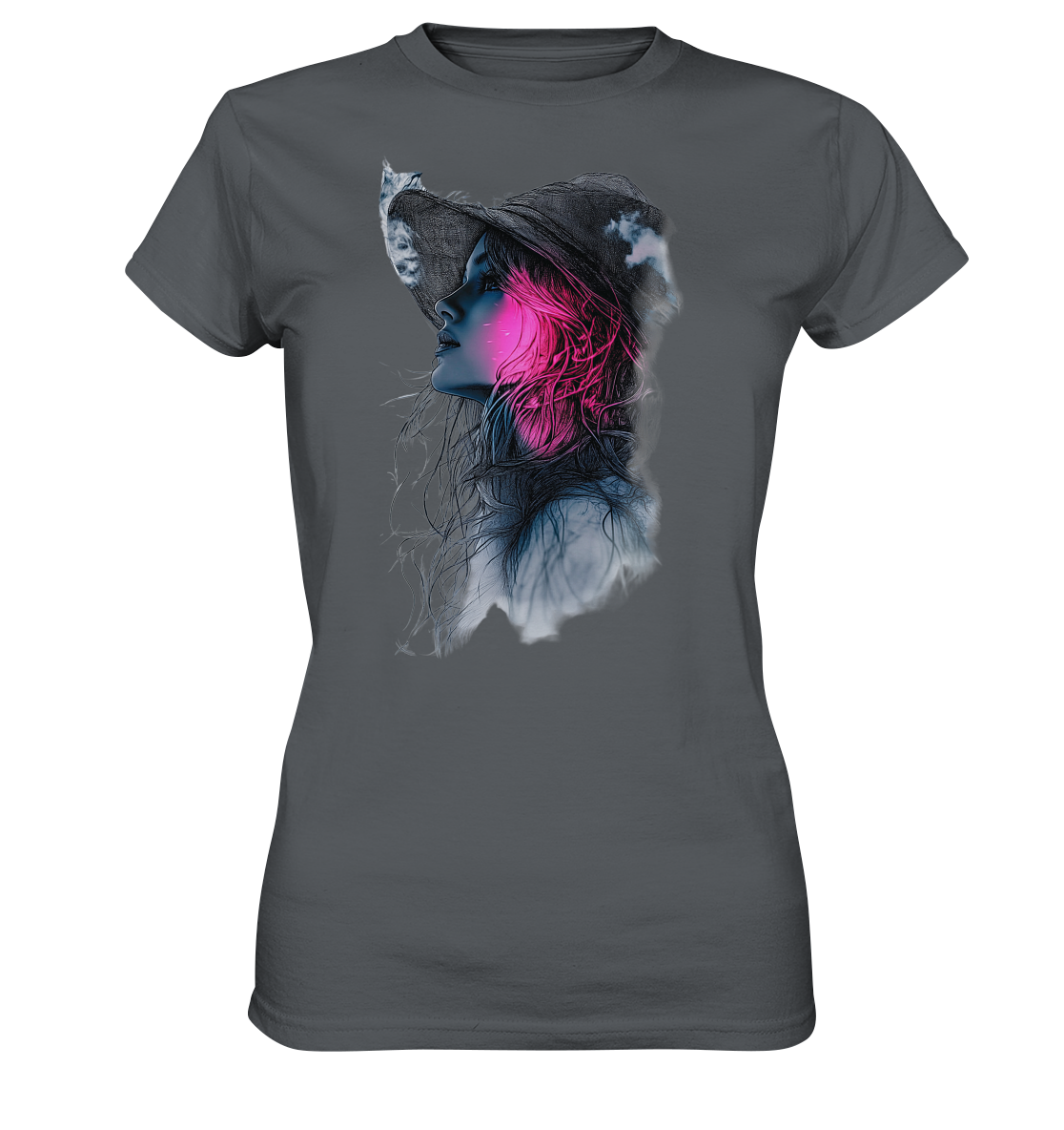 Frau (Vorderseiten Druck) - Ladies Premium Shirt