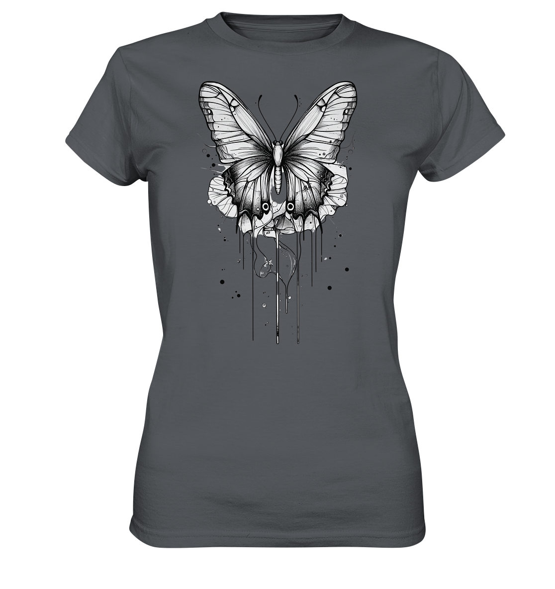 Schmetterlings Träume (nur Vorderseite Druck) - Ladies Premium Shirt