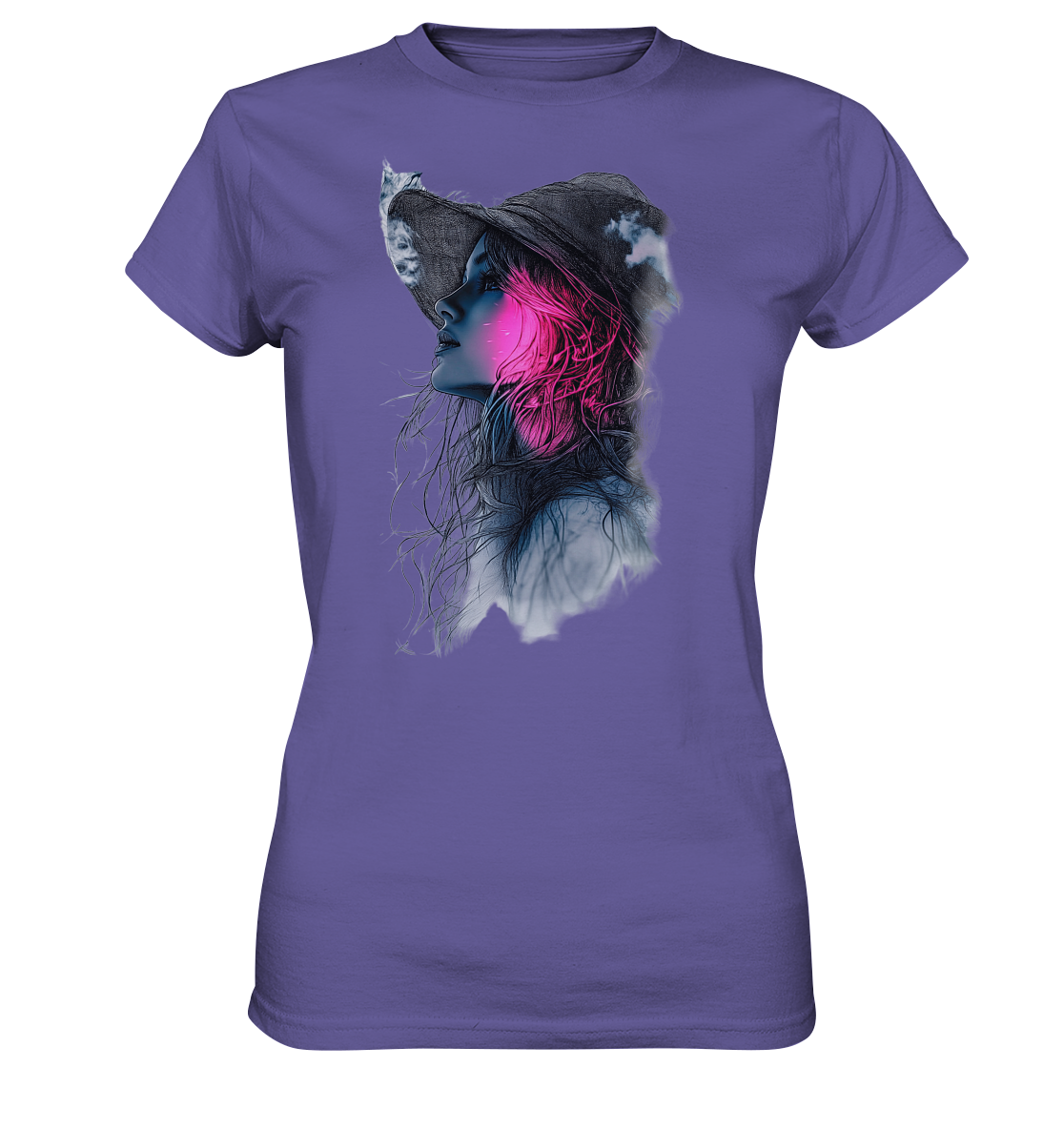 Frau (Vorderseiten Druck) - Ladies Premium Shirt