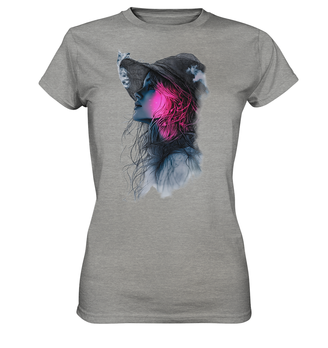 Frau (Vorderseiten Druck) - Ladies Premium Shirt