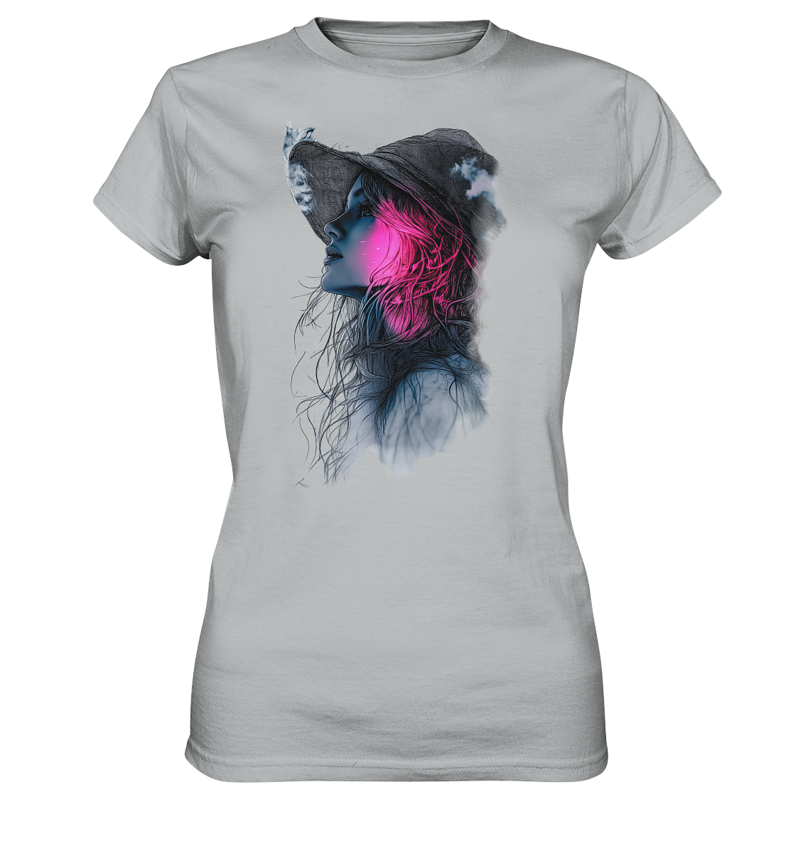 Frau (Vorderseiten Druck) - Ladies Premium Shirt