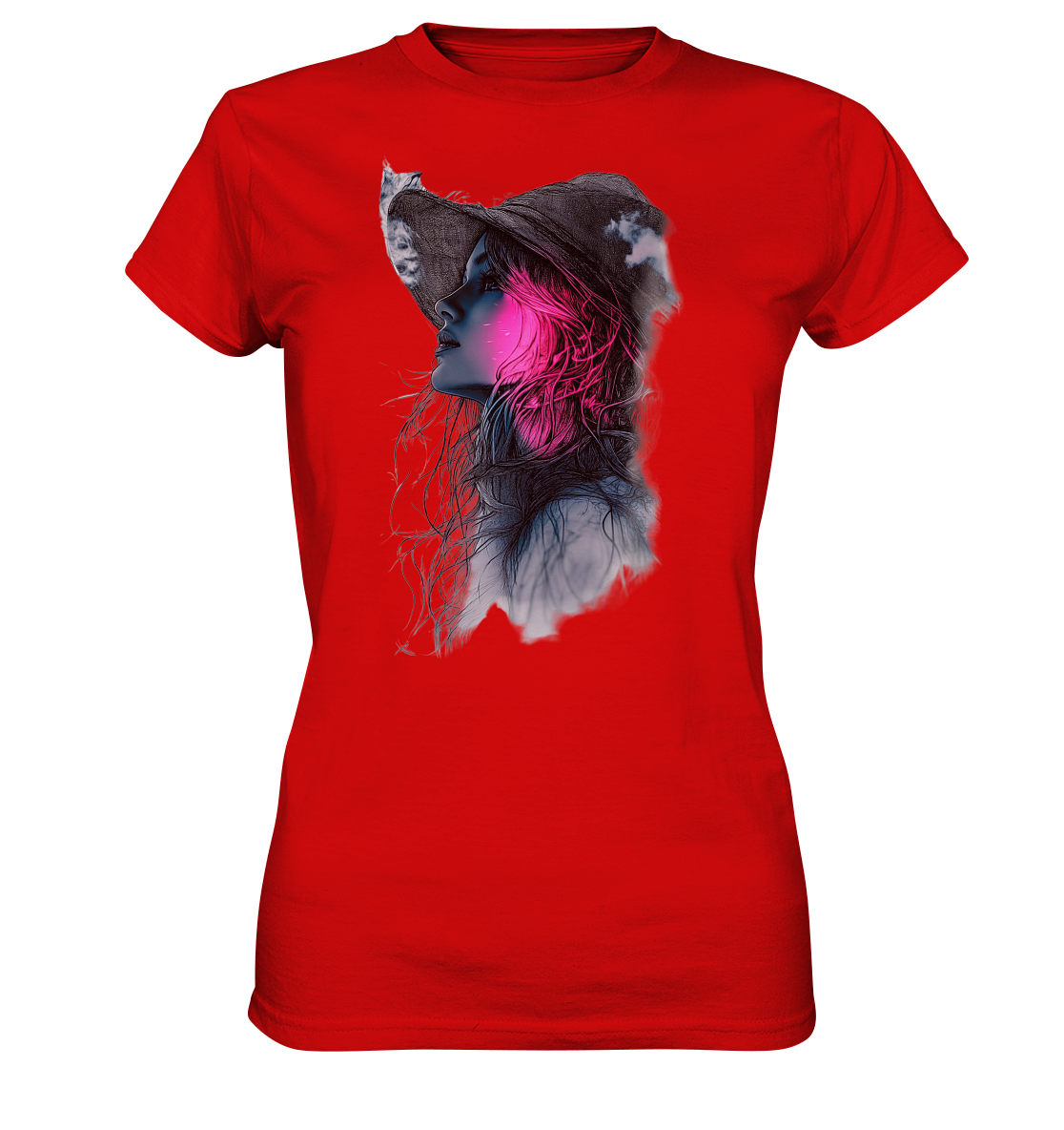 Frau (Vorderseiten Druck) - Ladies Premium Shirt
