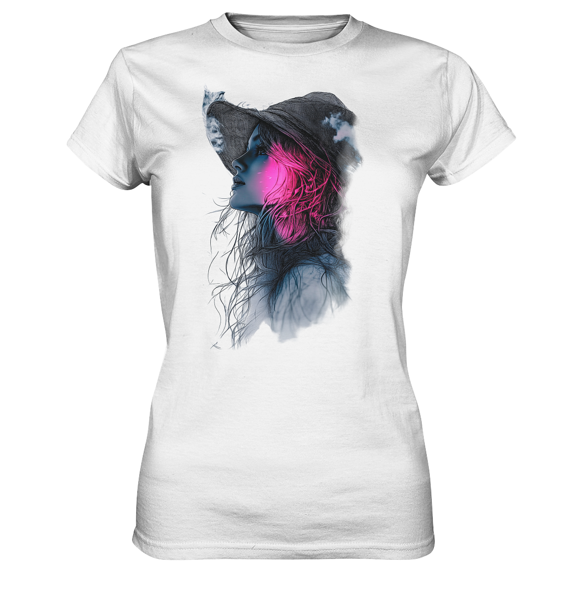 Frau (Vorderseiten Druck) - Ladies Premium Shirt