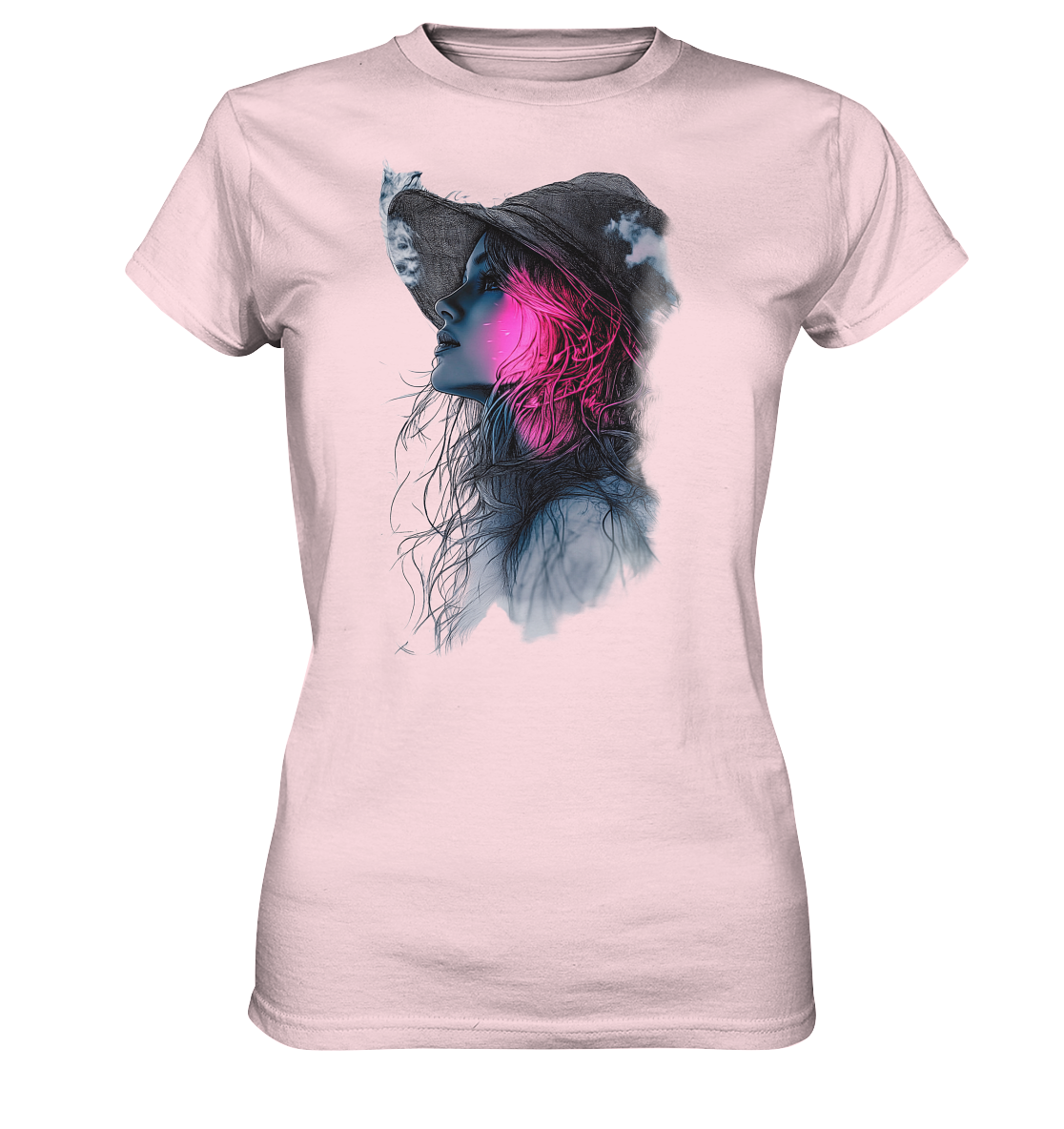 Frau (Vorderseiten Druck) - Ladies Premium Shirt
