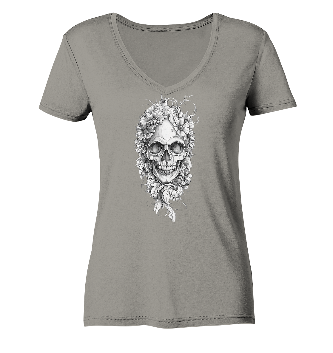 Totenkopfs Blüte  - Ladies V-Neck Shirt