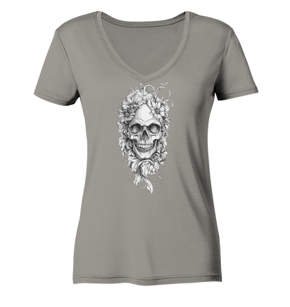 Totenkopfs Blüte  - Ladies V-Neck Shirt