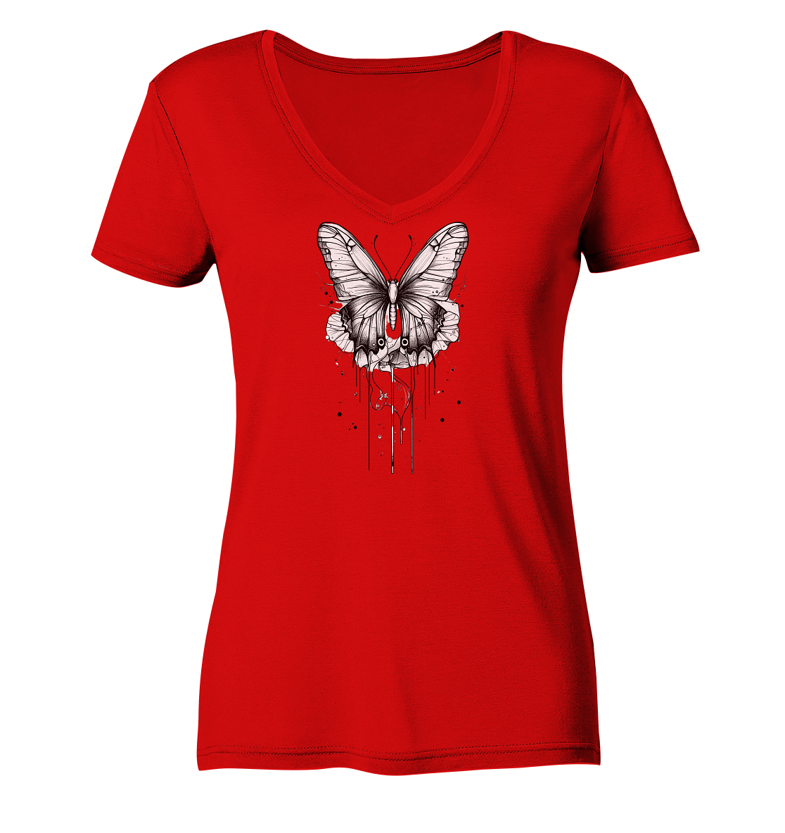 Schmetterlings träume  - Ladies V-Neck Shirt