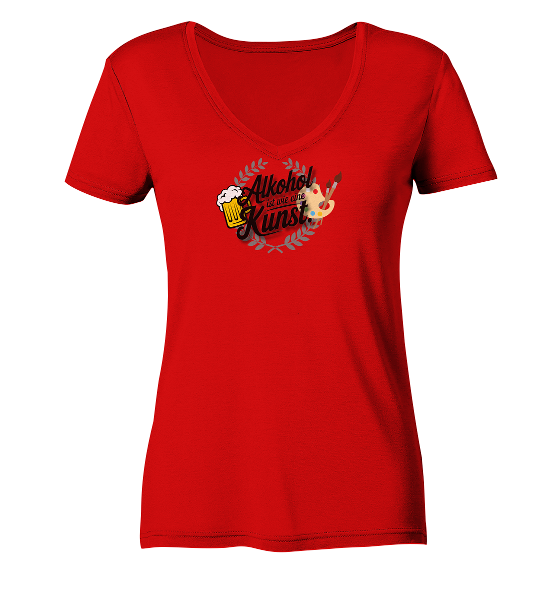 Alkohol ist wie Kunst - Ladies V-Neck Shirt
