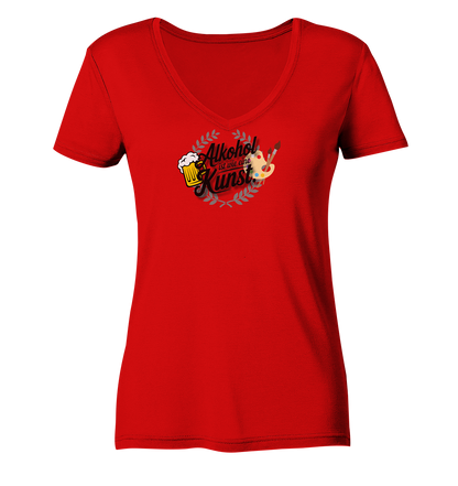 Alkohol ist wie Kunst - Ladies V-Neck Shirt