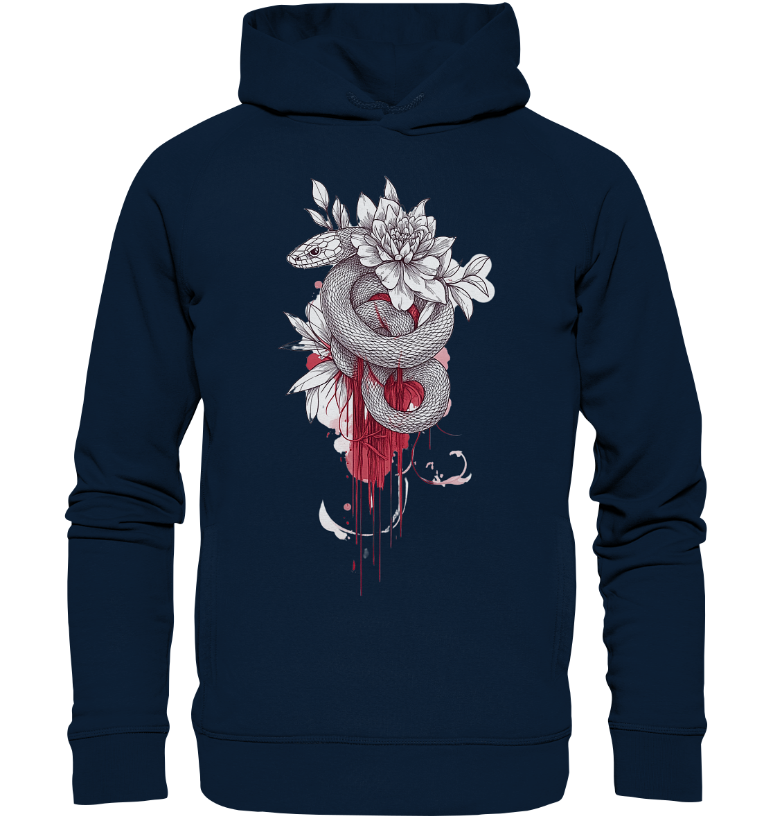 Schlange nur Vorderseiten Druck - Organic Fashion Hoodie