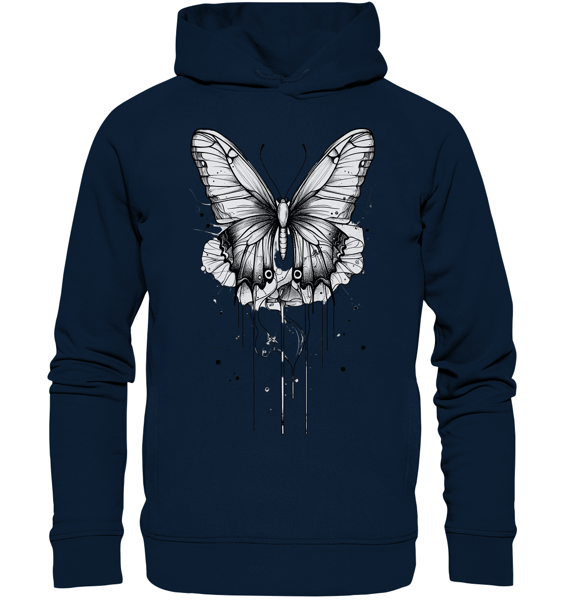 Schmetterlings Träume (nur Vorderseite Druck) - Organic Fashion Hoodie