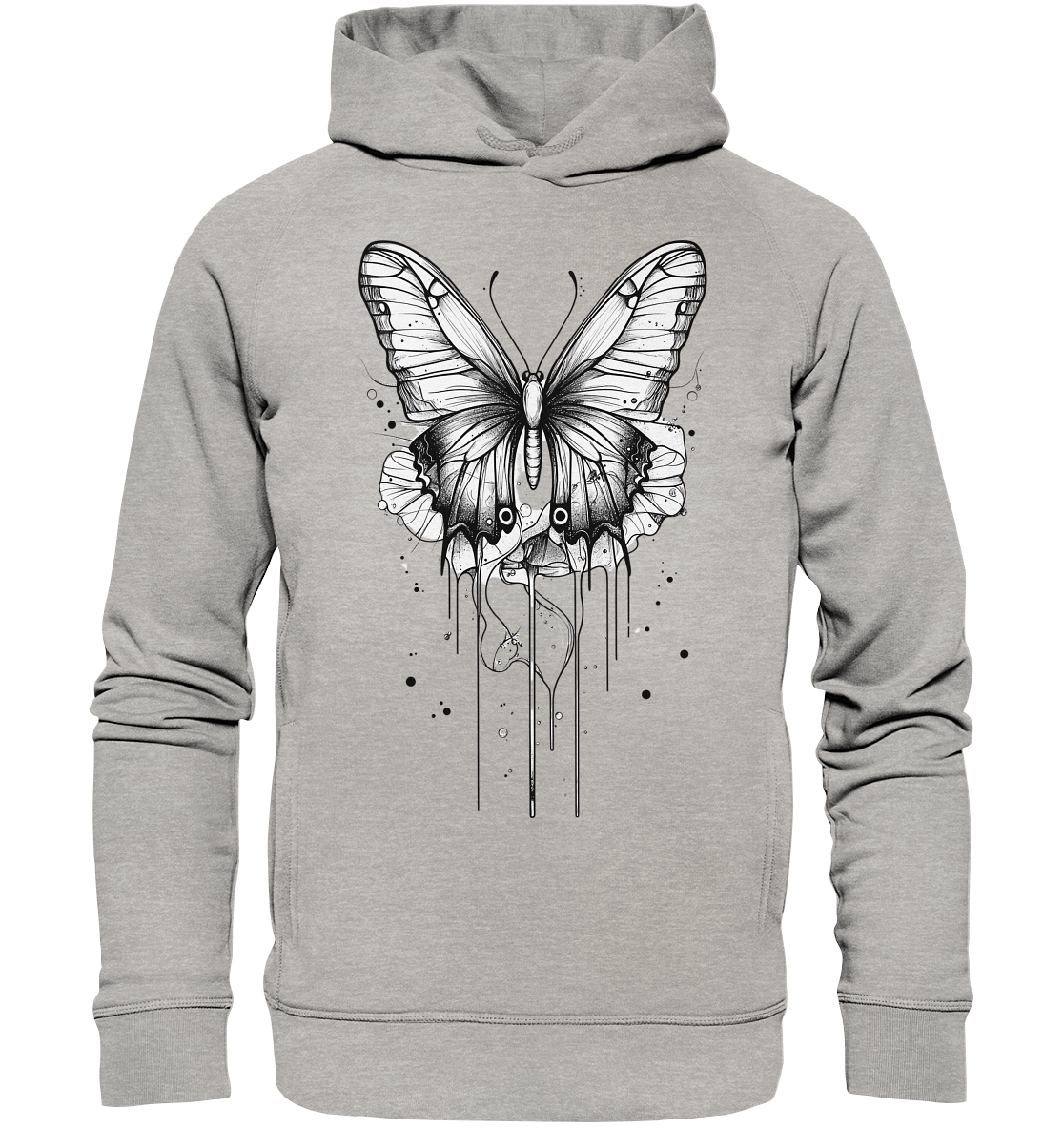Schmetterlings Träume (nur Vorderseite Druck) - Organic Fashion Hoodie
