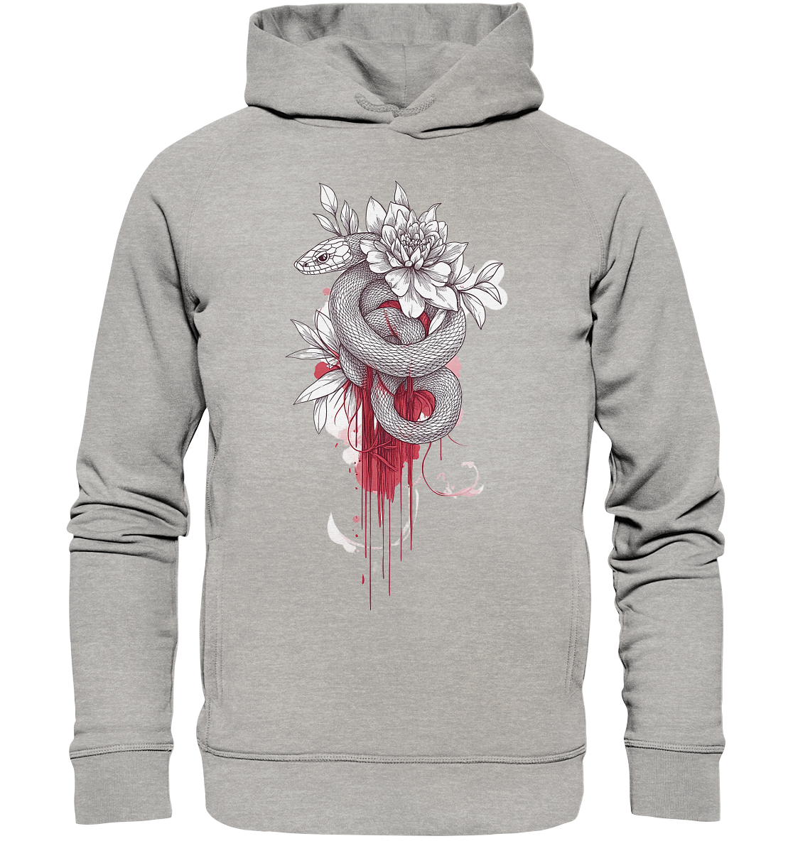 Schlange nur Vorderseiten Druck - Organic Fashion Hoodie
