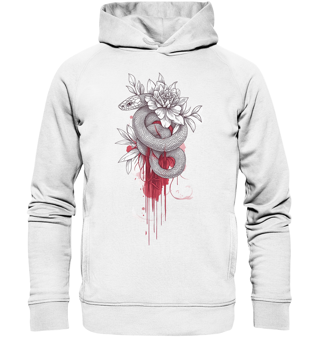 Schlange nur Vorderseiten Druck - Organic Fashion Hoodie