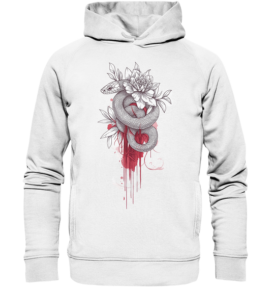 Schlange nur Vorderseiten Druck - Organic Fashion Hoodie