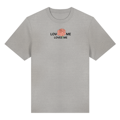 LOVES ME (Rote Rose) Vorderseite und Rückseite- Organic Heavy T-Shirt
