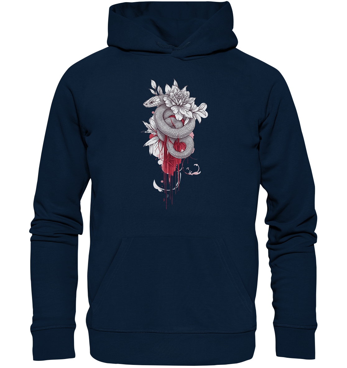 Schlange nur Vorderseiten Druck - Organic Hoodie