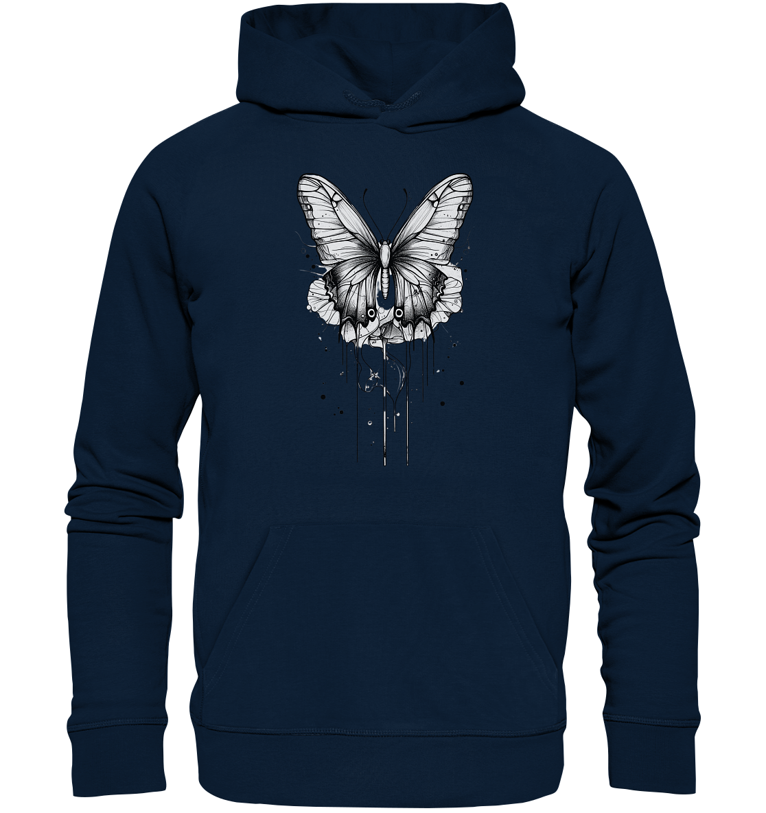 Schmetterlings Träume (nur Vorderseite Druck) - Organic Hoodie