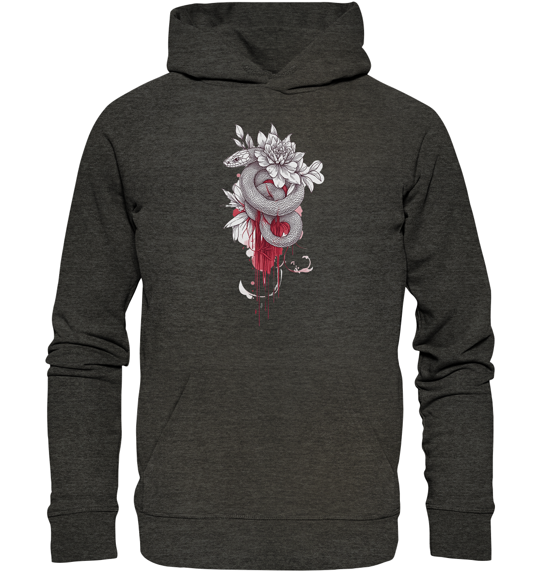 Schlange nur Vorderseiten Druck - Organic Hoodie