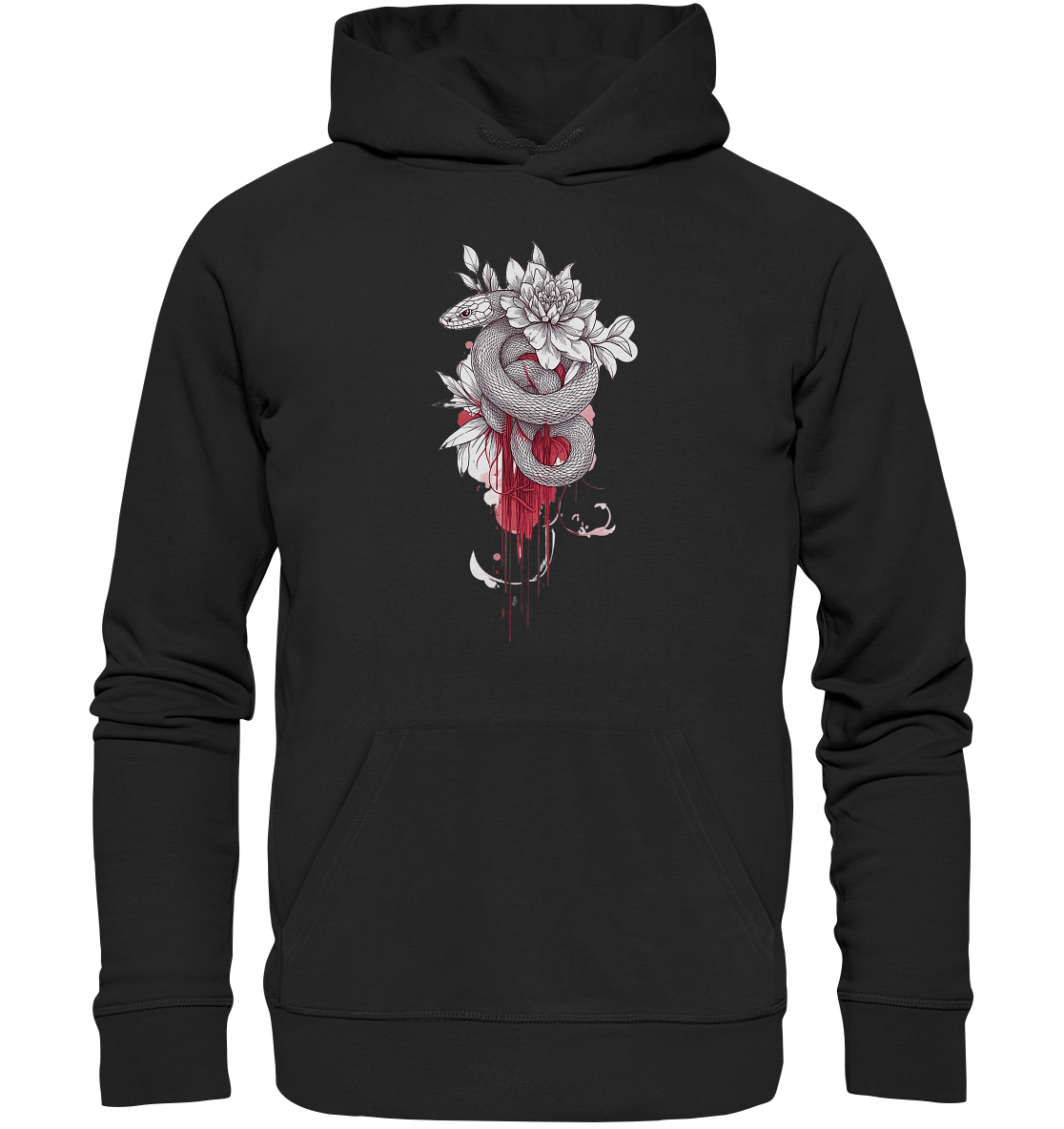 Schlange nur Vorderseiten Druck - Organic Hoodie